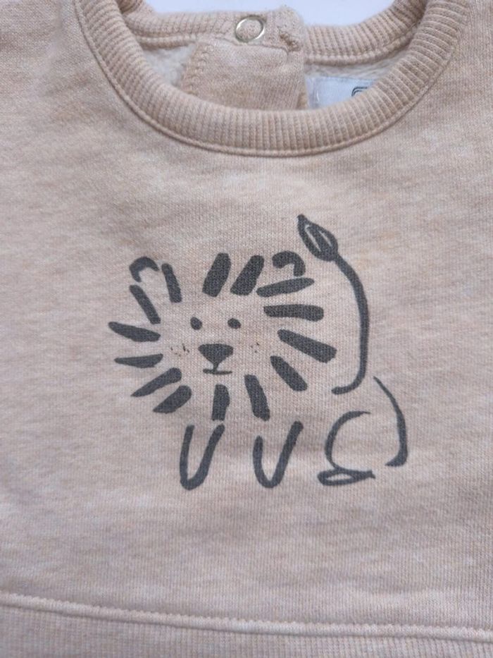 Sweat Lion bébé La Redoute taille 1 mois comme neuf - photo numéro 3