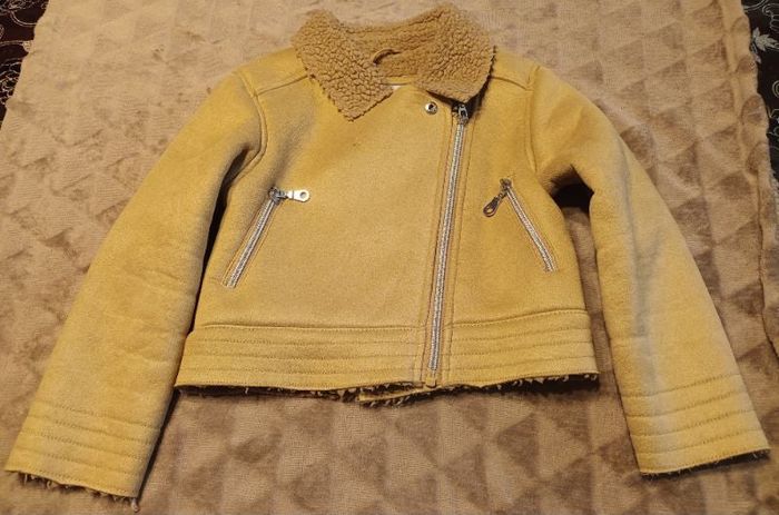 Veste en daim intérieur laine beige