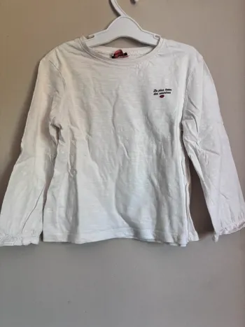 🌺T-shirt manche longue 4 ans blanc tape à l’œil🌺