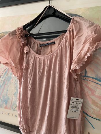 blouse , Zara, vieux rose