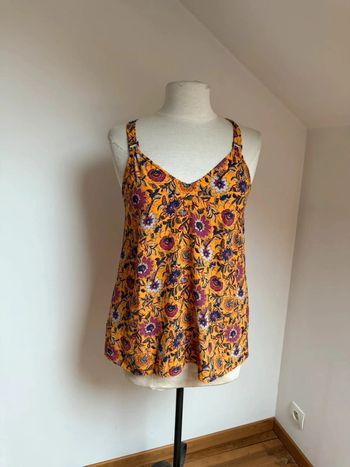 Superbe haut caraco neuf fluide fleuri Promod en viscose 🌸 38 M