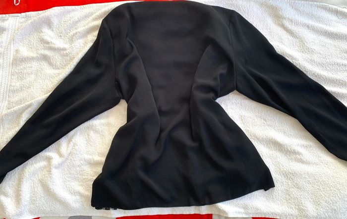 Blazer vintage chic motifs léopard / satinée et avec des perles - photo numéro 2