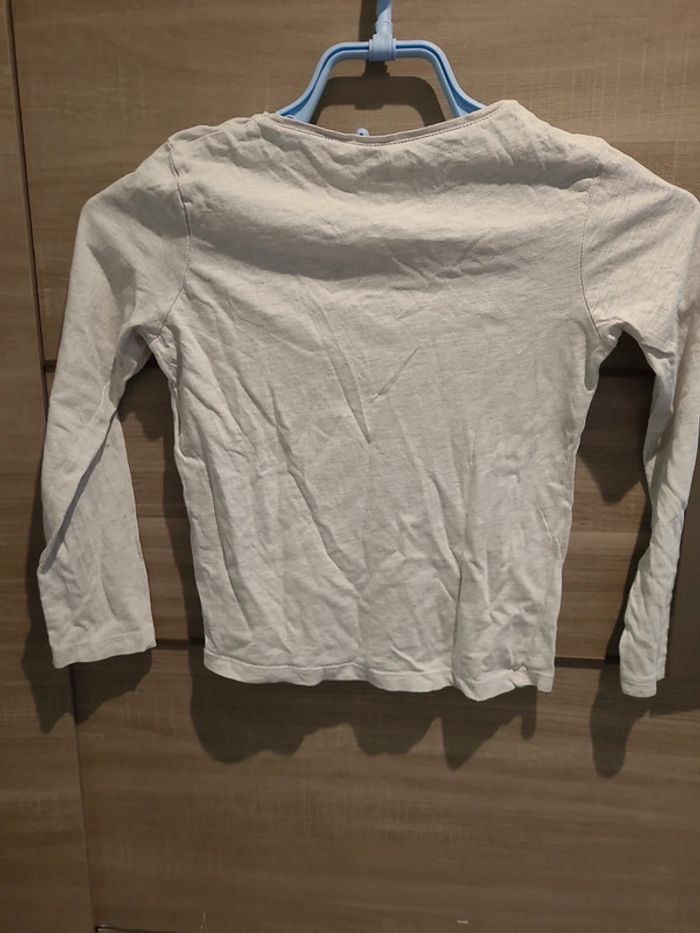 T-shirt manches longues gris, taille 8 ans - photo numéro 3