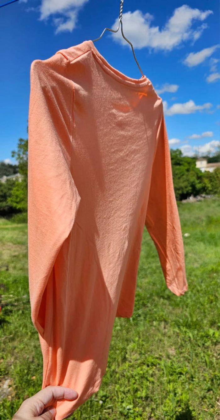 TEE shirt manche longue 12 ans fille corail lH - photo numéro 2
