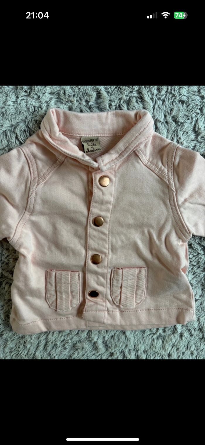 Veste jean rose 6 mois - photo numéro 3