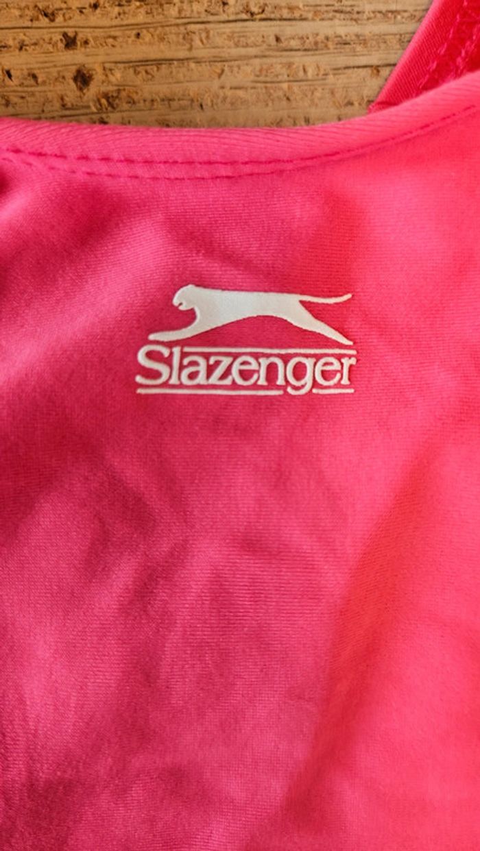 Maillot 1 piéce rose à bord rose clair, Slazenger, 3/4 ans, nickel - photo numéro 5