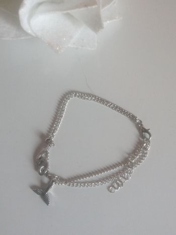 🌸Double bracelet maille boules argentées et pampilles 🌸