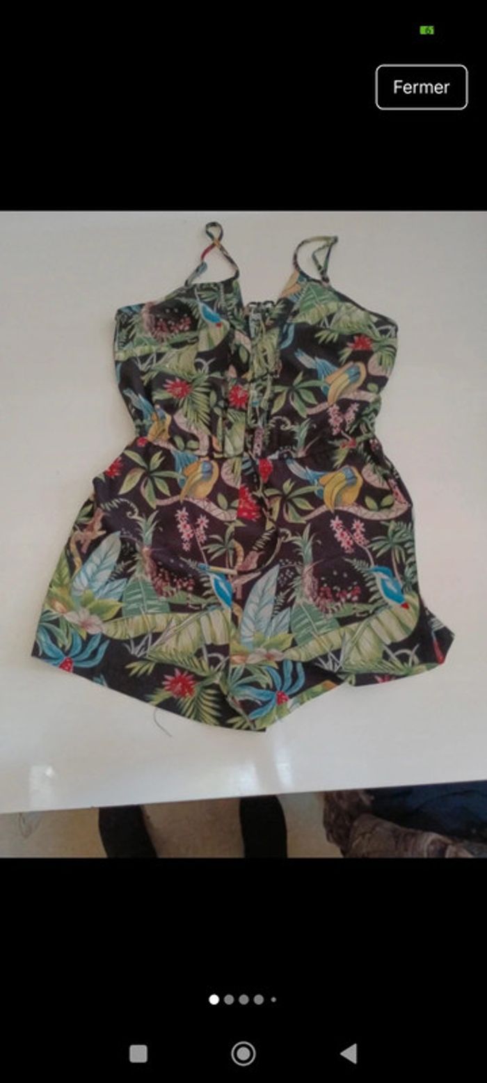Combishort  fleur fines bretelles femme M&G taille M