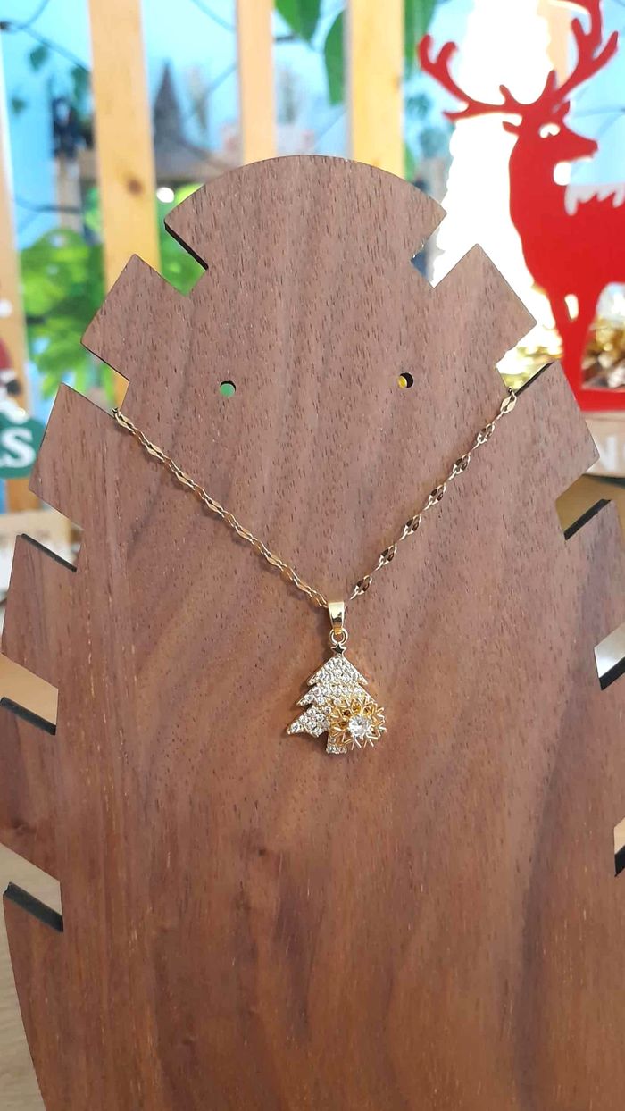 Bijoux Noël | Collier plaqué or Sapin - Neuf