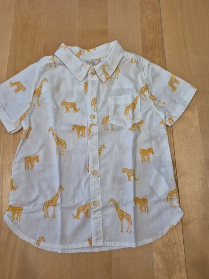 Ensemble bébé garçon 24 mois chemise + short à bretelles - photo numéro 2