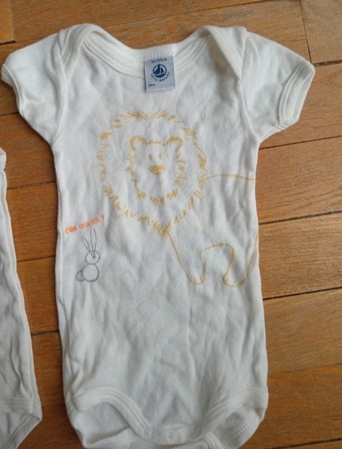 Lot 2 bodies été Petit Bateau manches courtes 3 mois - photo numéro 4