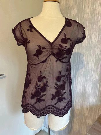 Blouse brodée transparente taille 38 marque h&m •