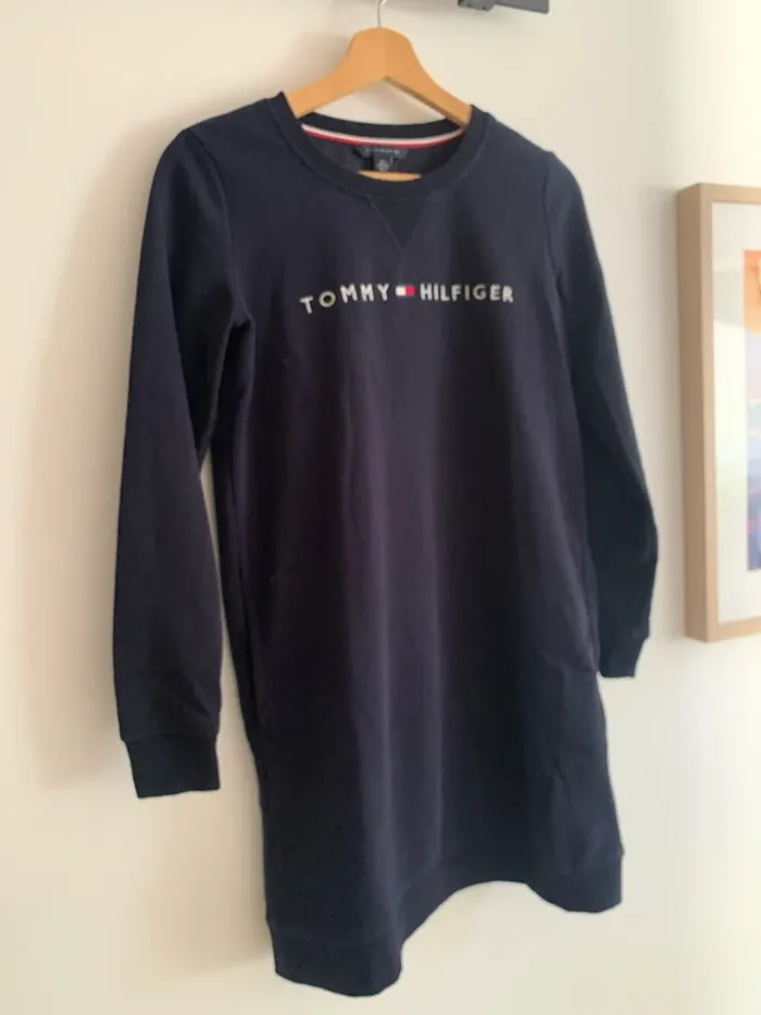 Robe Sweat Tommy Hilfiger XXS bleue marine