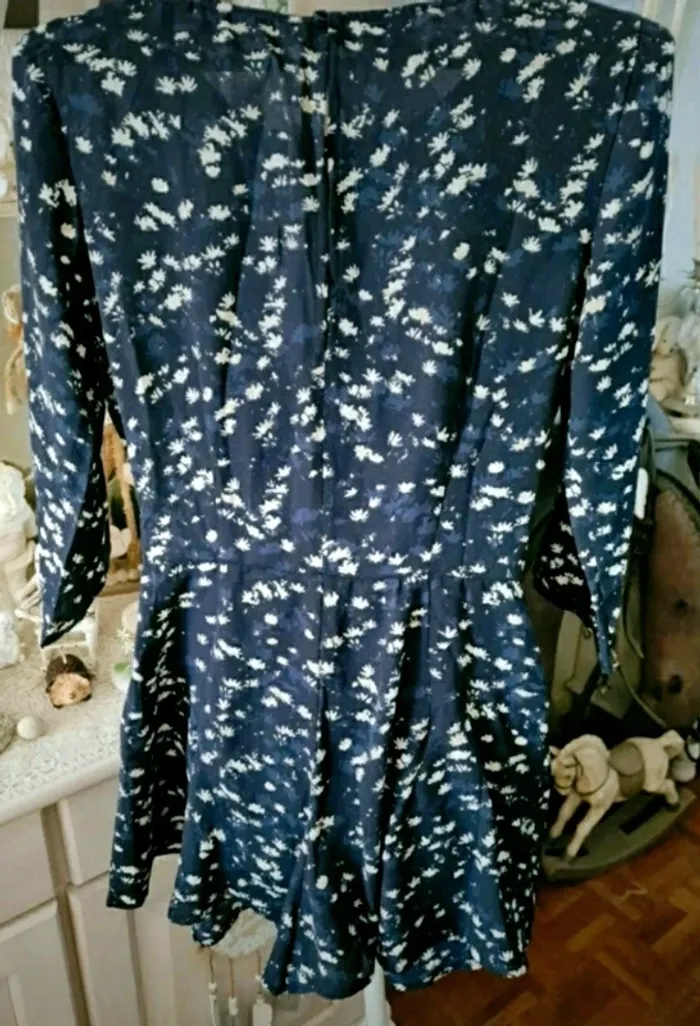 Combishort bleu marine imprimé Bershka Taille S - photo numéro 2