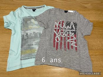 Lot 2 tshirts MC 6 ans