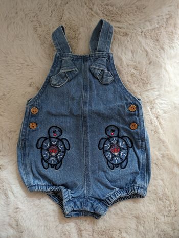 Barboteuse en denim bleu