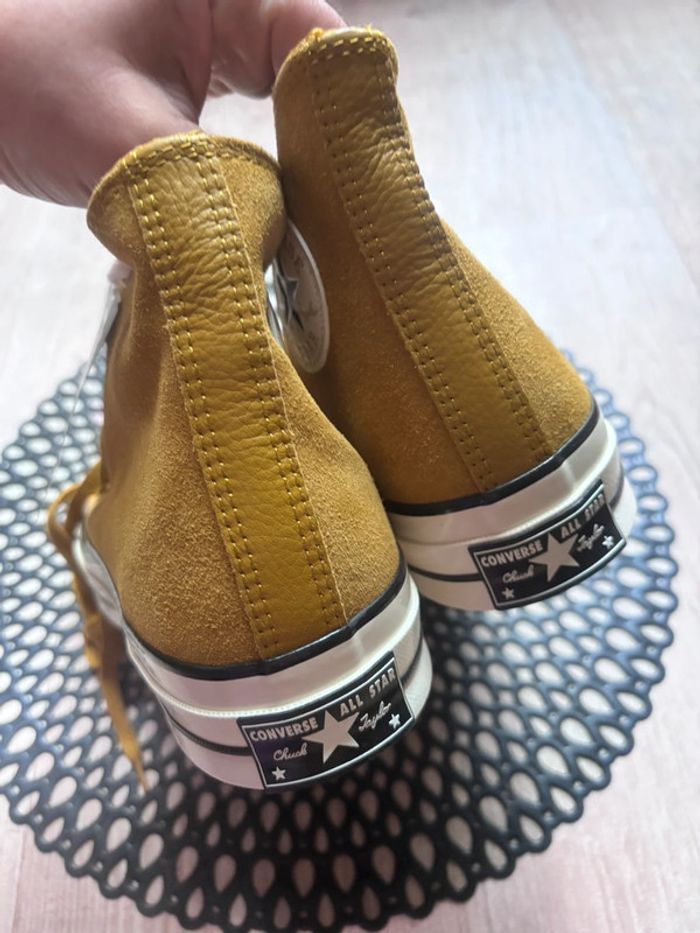 Converse moutarde suedine cuir - photo numéro 4
