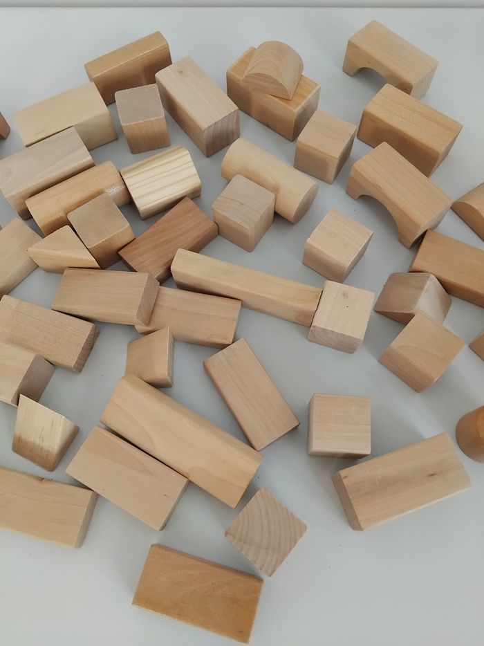 Blocs de Construction en Bois Lot 50 Pièces - photo numéro 3