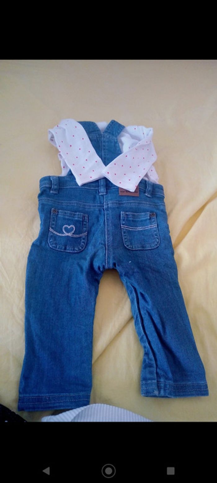 Salopette jean avec tee-shirt Vertbaudet neuf - photo numéro 2
