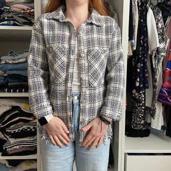 Veste carreaux bleu/blanc