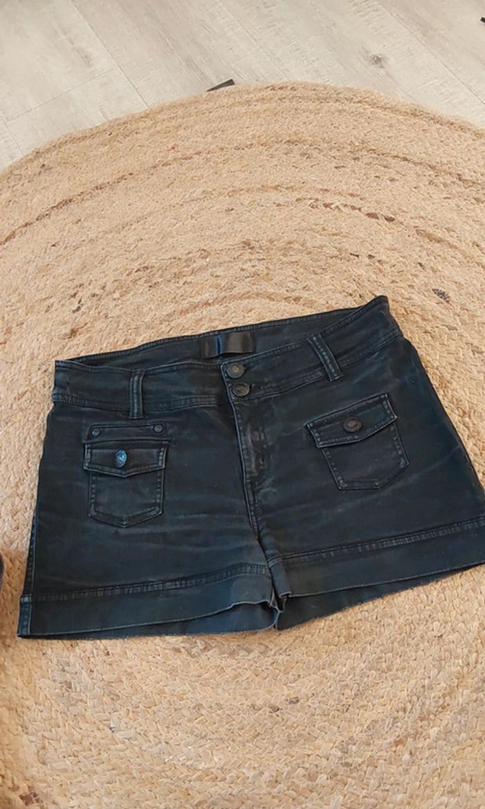 Lot de 3 shorts jean coton  bleu marron Taille 42 - photo numéro 6
