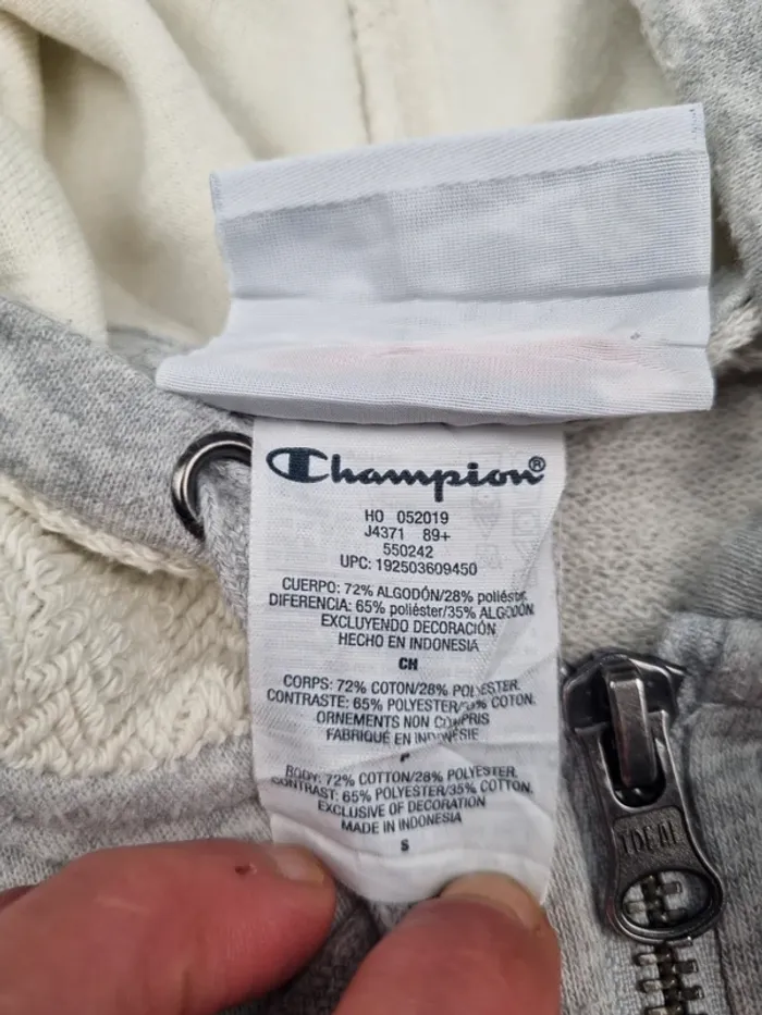 Gilet zippé à capuche Champion gris – Taille S Femme (mesures en photos) - photo numéro 7