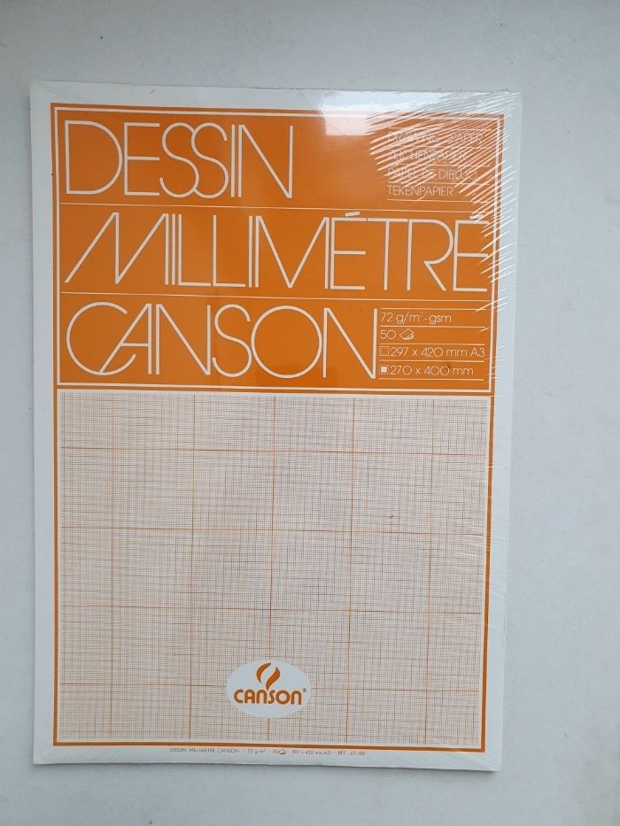 50 feuilles de dessin millimétré Canson A3