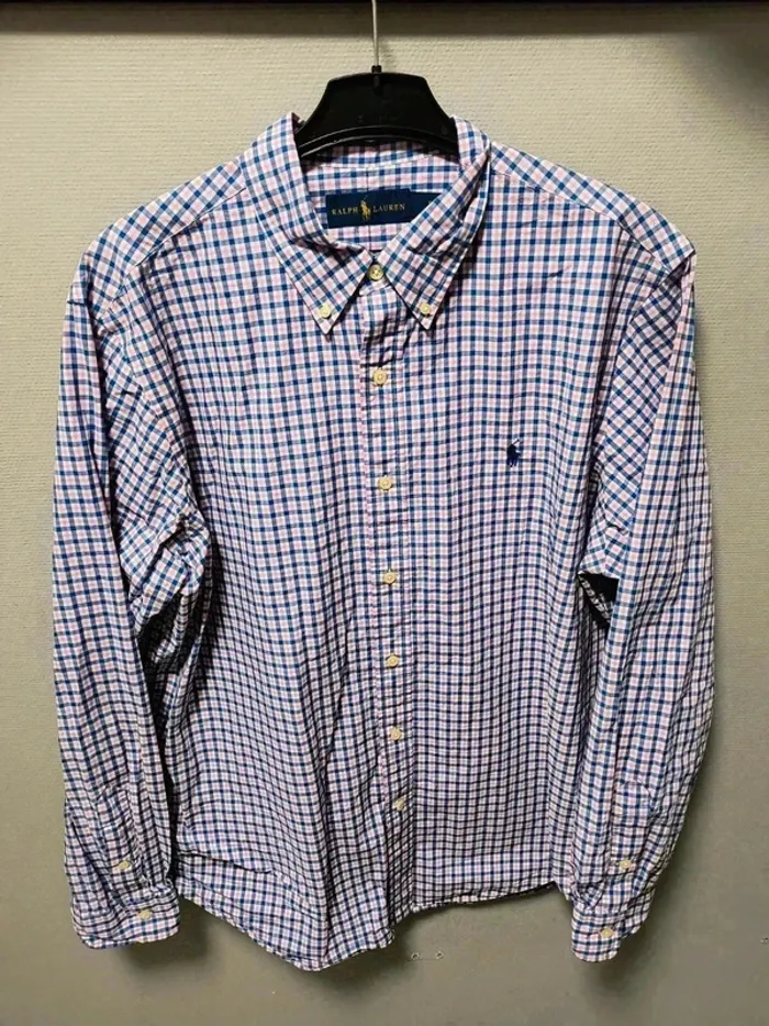 🌟 Chemise Ralph Lauren Vintage Carreaux Rose & Bleu – Taille XL (équivalent XXL FR) - photo numéro 5