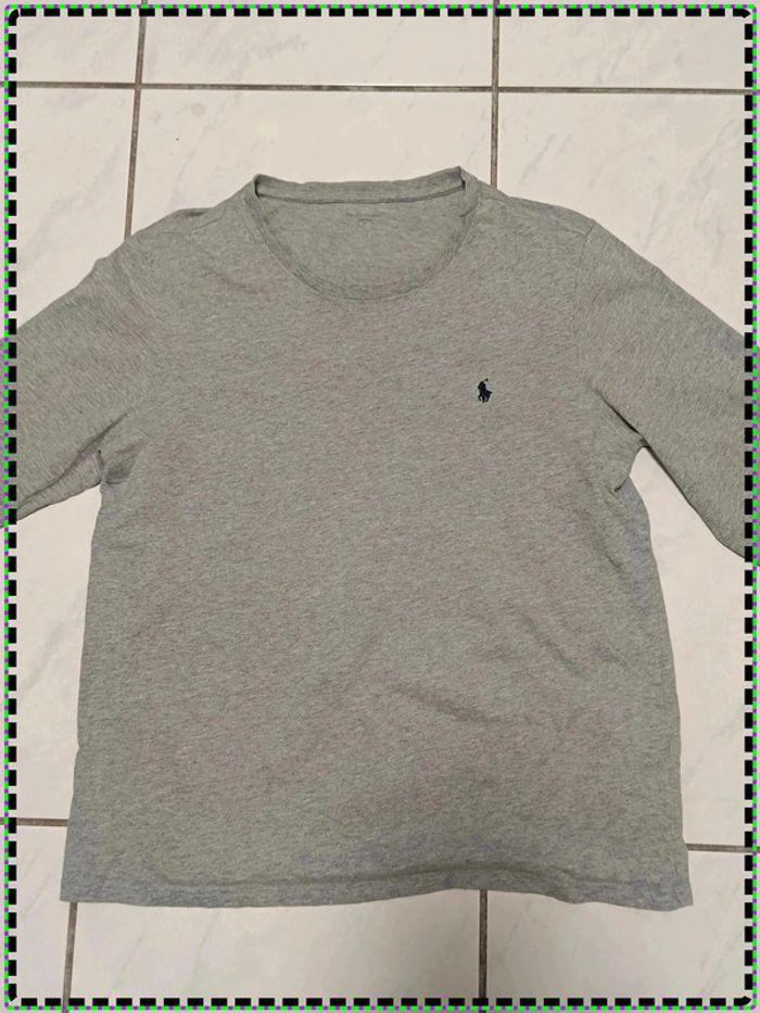 🧼 T-shirt manches longues Ralph Lauren - Gris clair - Très bon état - photo numéro 3