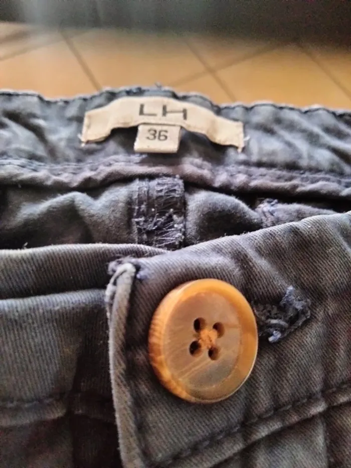 Pantalon toile uni bleu en 36 la halle - photo numéro 2