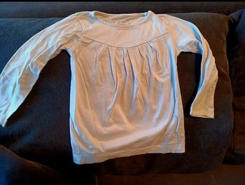 T-shirt manches longues, fille, 3 ans, 36 mois, blanc.