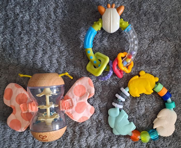 Lot de 3 jouets bébé, anneaux, hochets (2) - photo numéro 2