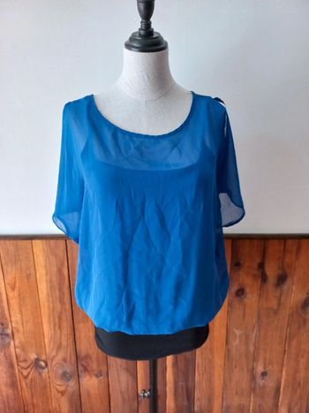 Blouse voile bleu