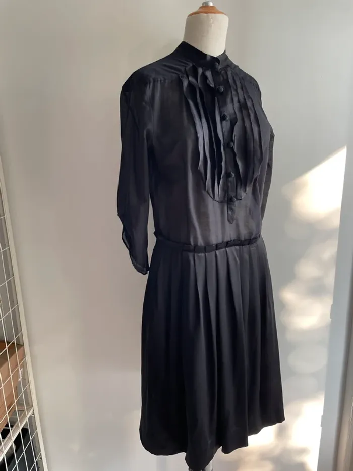 Robe noire boutonnée 3.1 Phillip Lim T36 (US4) coton & soie chic