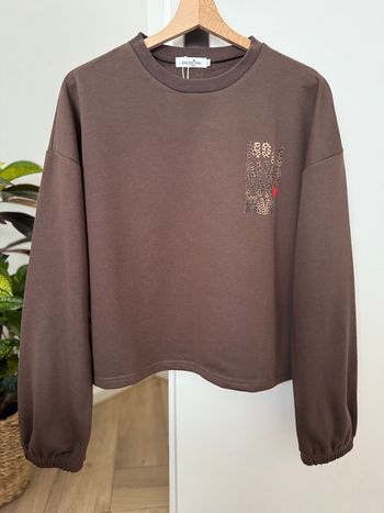 Sweat Emma Ella Marron Femme Motif Léopard Neuf  Taille M-L