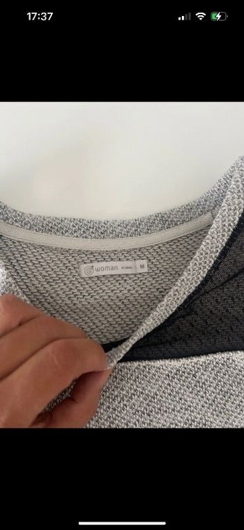 Pull Gemo gris clair et dentelle noir demi saison