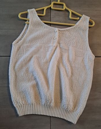 Débardeur en maille vintage blanc cassé