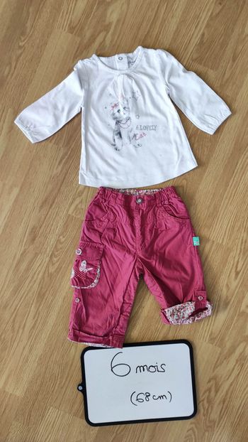 pantalon + t-shirt taille 6 mois