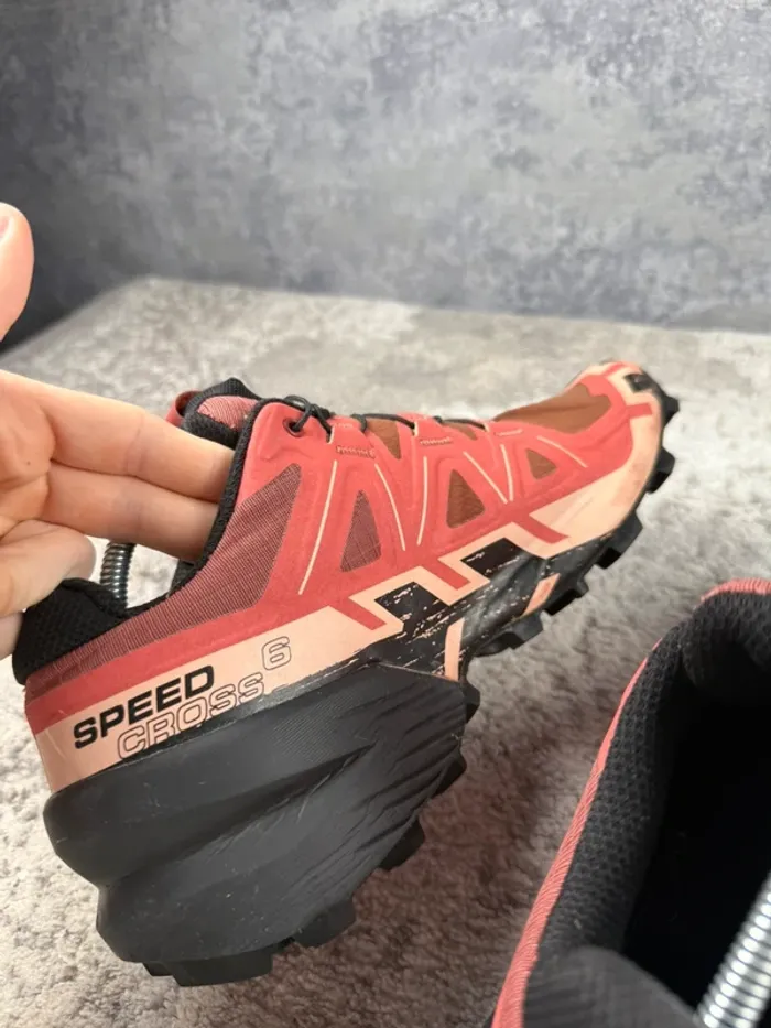 Salomon SpeedCross 6 - Black & Orange & Bordeaux - photo numéro 16