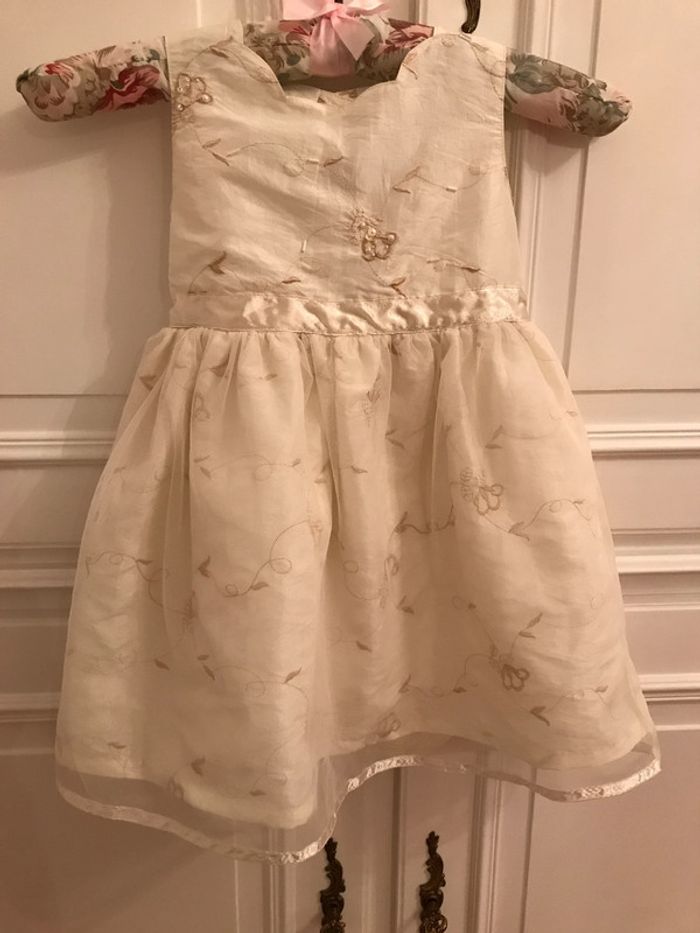 Robe de cérémonie sans manche Crème - photo numéro 3
