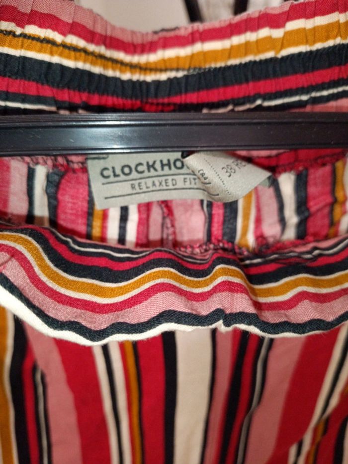Pantalon clockhouse taille 38 regular coloris imprimé - photo numéro 3