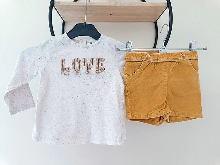 23 mois 2 ans ensemble tape a l'oeil Teeshirt et short hivers
