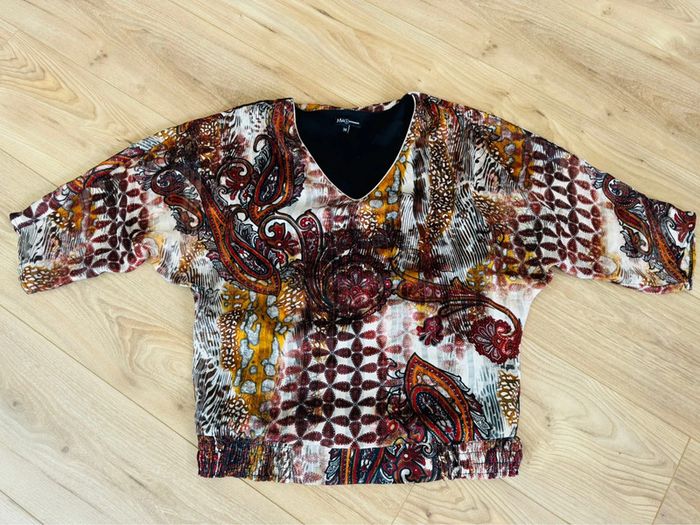 Blouse 36 ocre et rouge - photo numéro 2