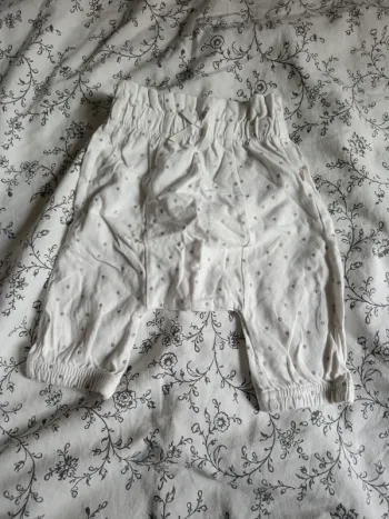 Pantalon blanc à pois argentés tape à l'oeil 59cm