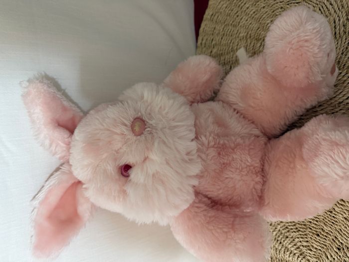 peluche lapin rose yeux rose - photo numéro 8