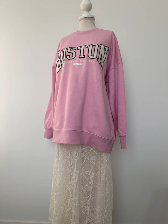 Sweat pull rose haut loose oversize sweat-shirt overhemd Sudadera felpa Sweatshirt h&m S maille - photo numéro 5