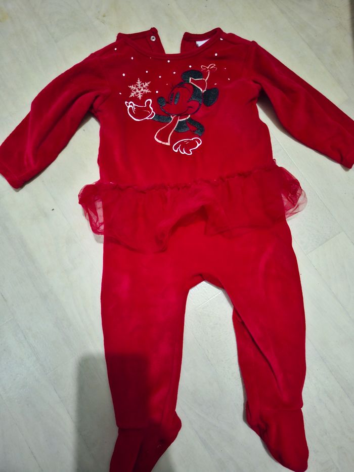 Pyjama rouge Mickey Disney Baby 18 mois - photo numéro 2