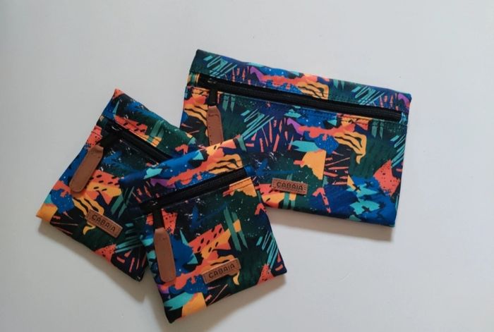 Lot de 3 pochettes cabaïa noires multicolore - photo numéro 1