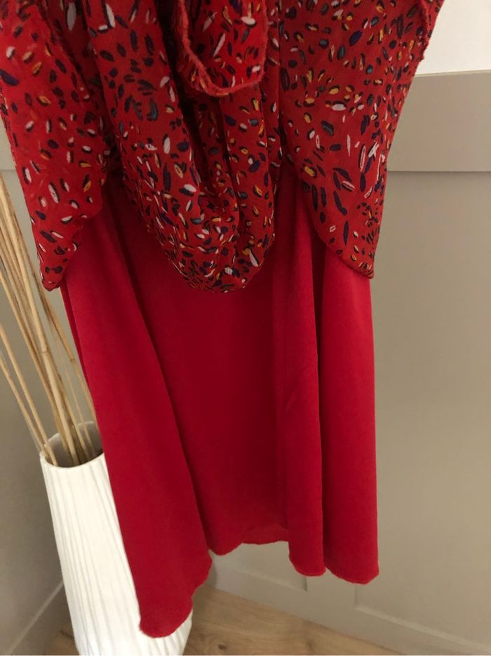 Robe rouge plissée - Christine Laure - taille 2 - photo numéro 5