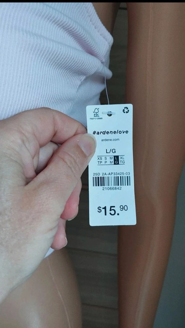 Débardeur top rose clair avec papillons blanc taille l femme - photo numéro 4